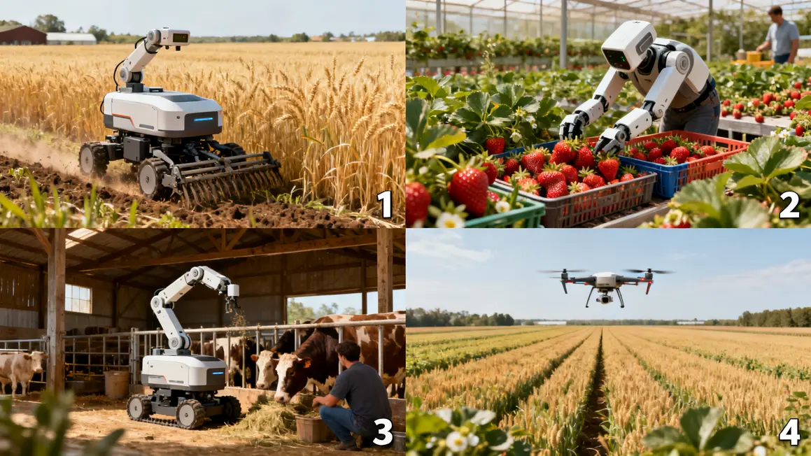 applications robotique agricole desherbage recolte drone