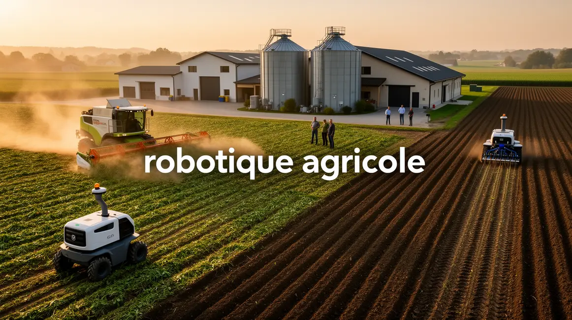 robots agricoles autonomes en action sur ferme moderne