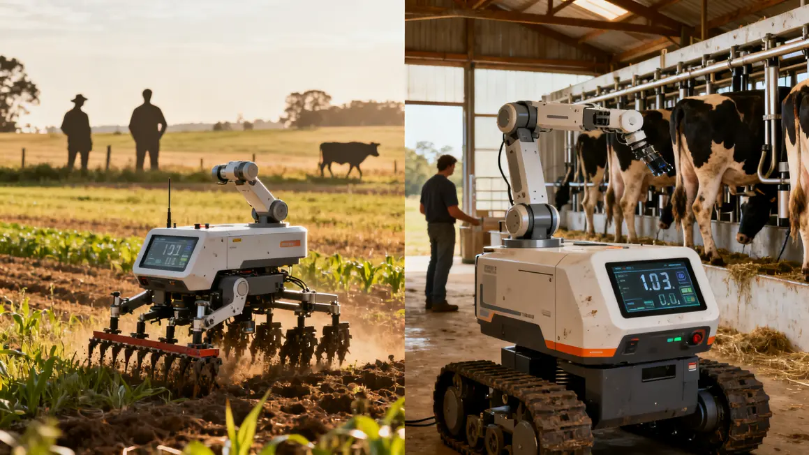 Robot desherbeur traite robotique agricole champ stabulation