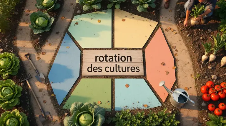 plan potager rotation des cultures vue réaliste