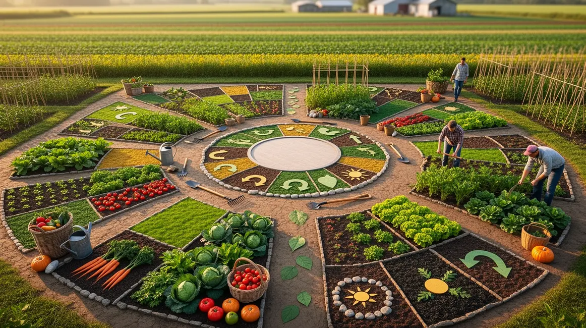 Vue rotation des cultures parcelles potager cycle