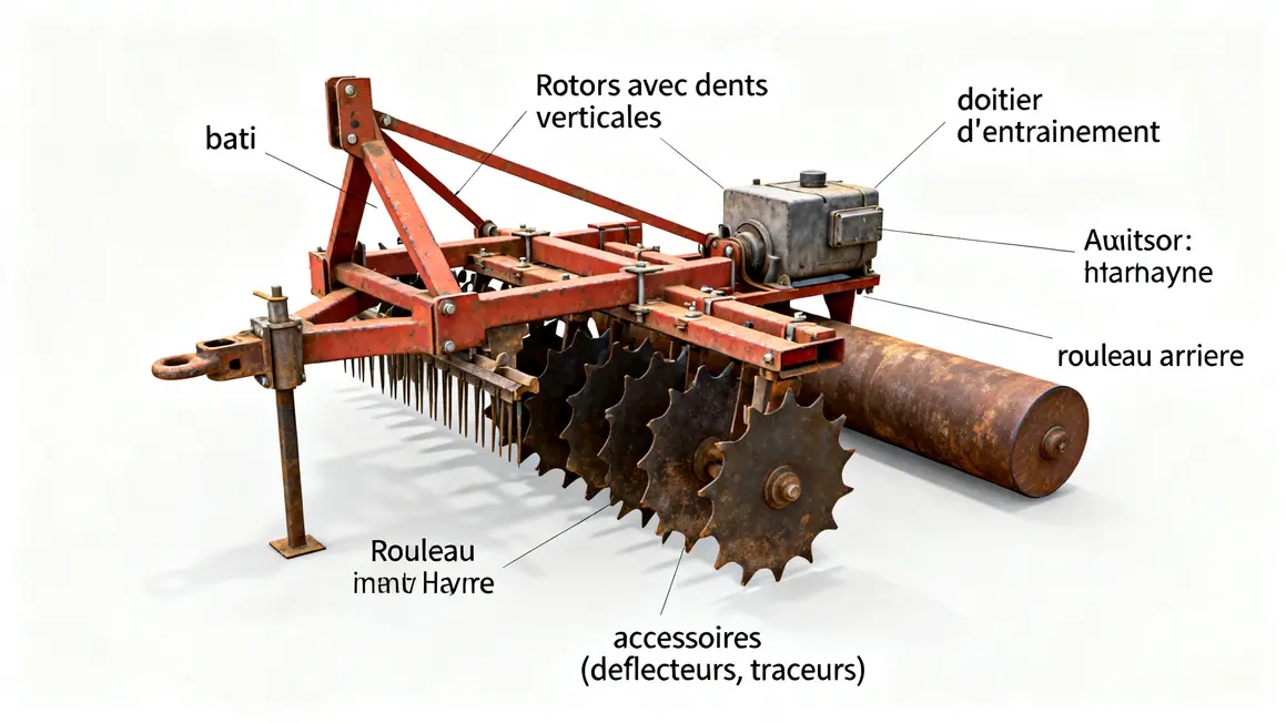 composants numerotes herse rotative