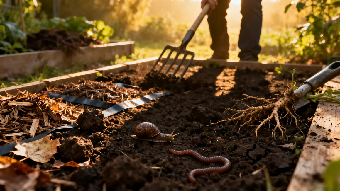 Jardin compost paillage sol argileux amélioré