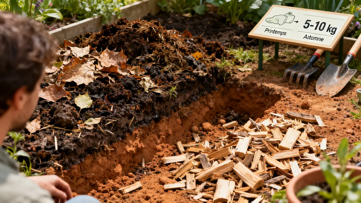 apports compost feuilles fumier brf sur sol argileux quantites periodes