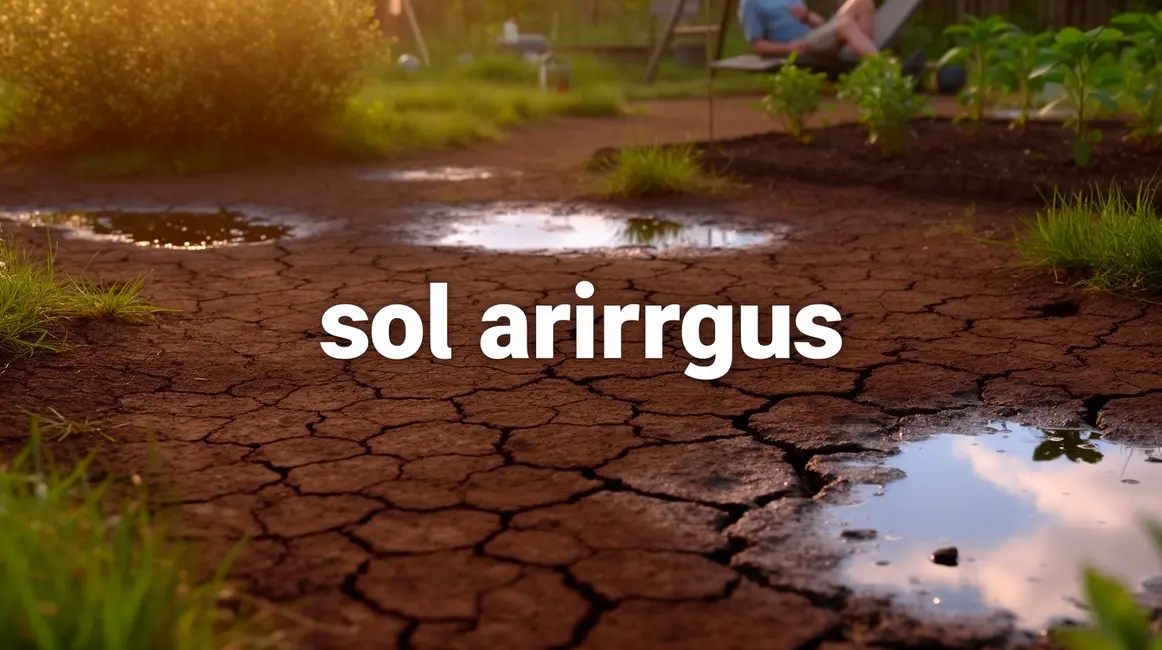 sol argileux jardin terre craquelée flaques eau