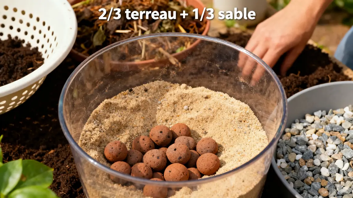 substrat bougainvillier terreau sable billes d'argile compost