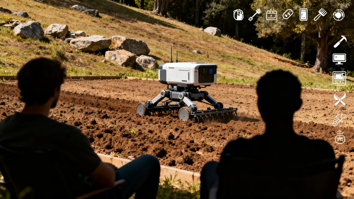 Robot agricole compatibilite sol pente et outils