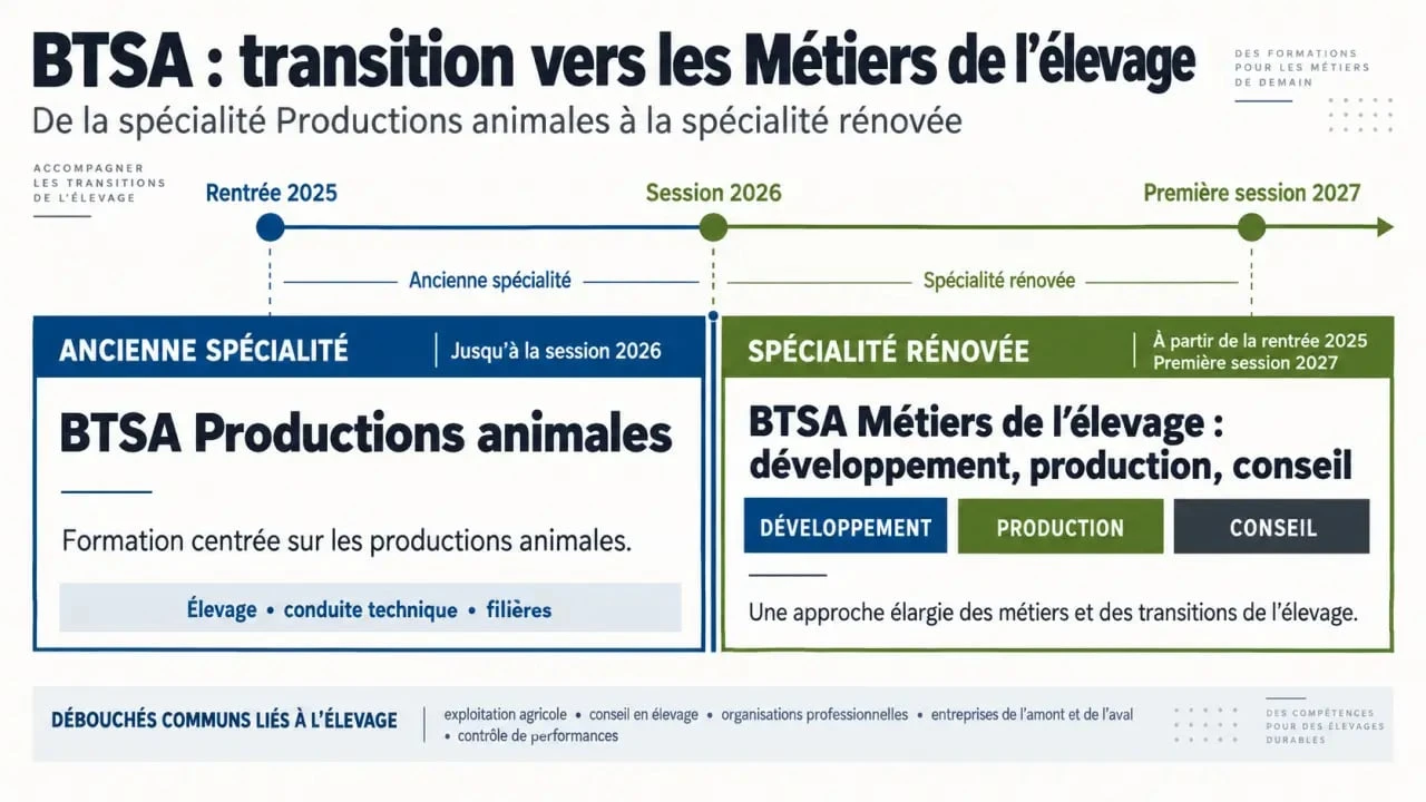 BTSA Productions animales et transition vers le BTSA Métiers de l’élevage