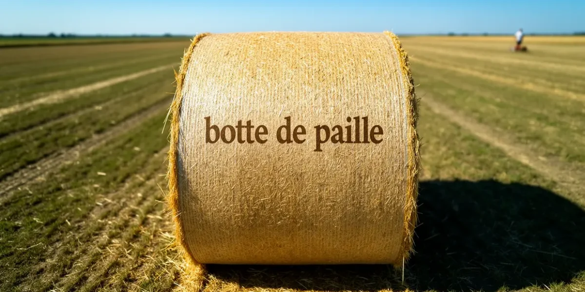 botte de paille blonde au centre du champ
