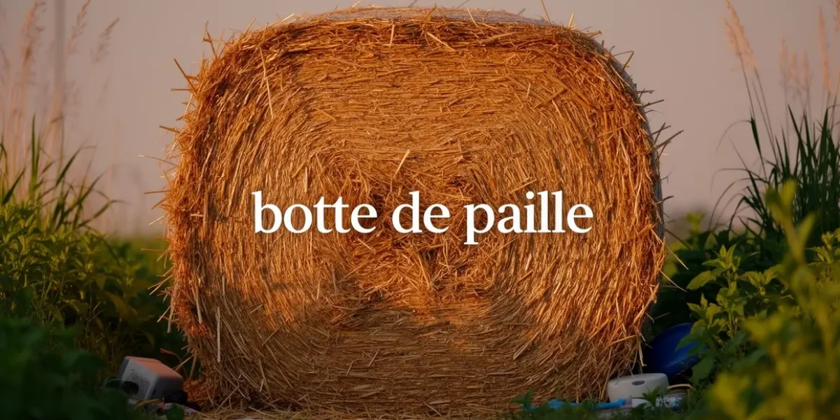 Photo botte de paille compacte fond vegetal