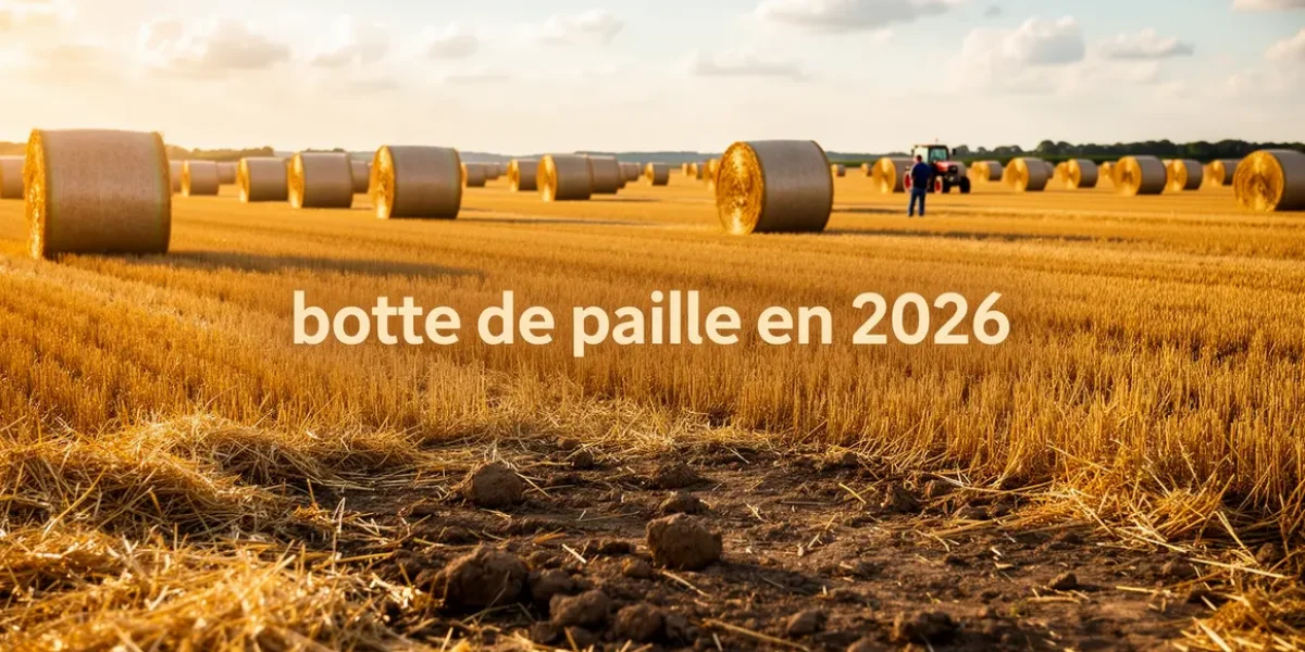 Champ agricole avec bottes de paille 2026