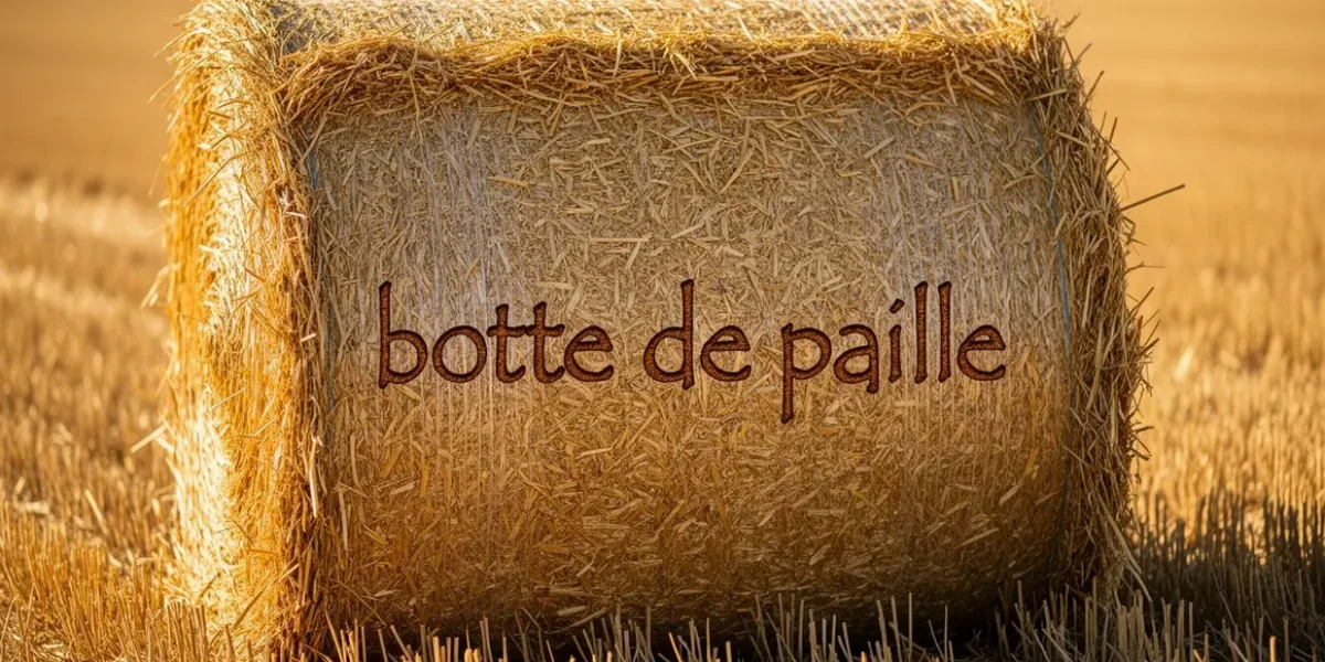 botte de paille rectangulaire compacte champ soleil