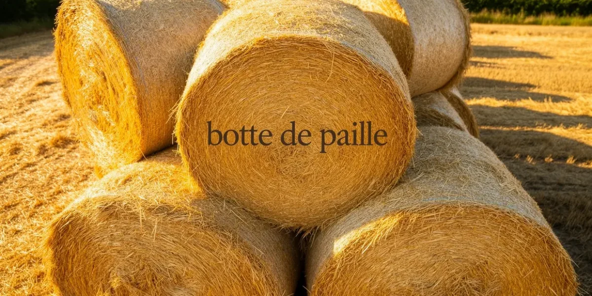 botte de paille empilee champ rural