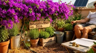 bougainvillier en 2026 terrasse mediterraneenne pots recycles paillage naturel