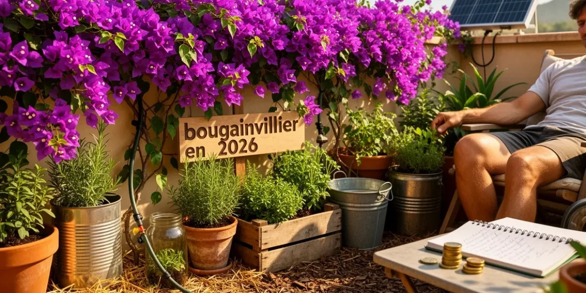 bougainvillier en 2026 terrasse mediterraneenne pots recycles paillage naturel