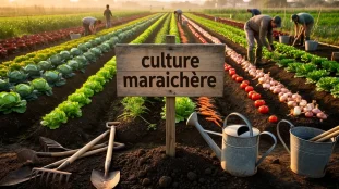 champ maraichere culture maraichere legumes outils matin