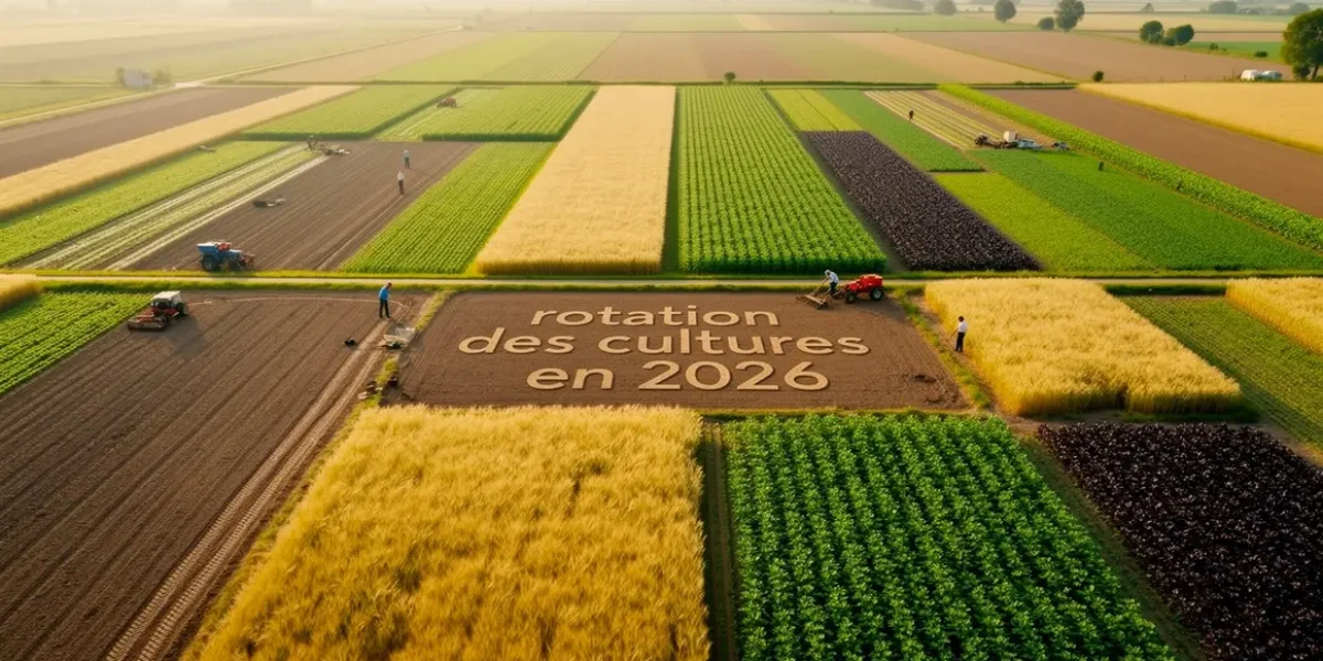rotation des cultures 2026, vue aérienne parcelles agricoles