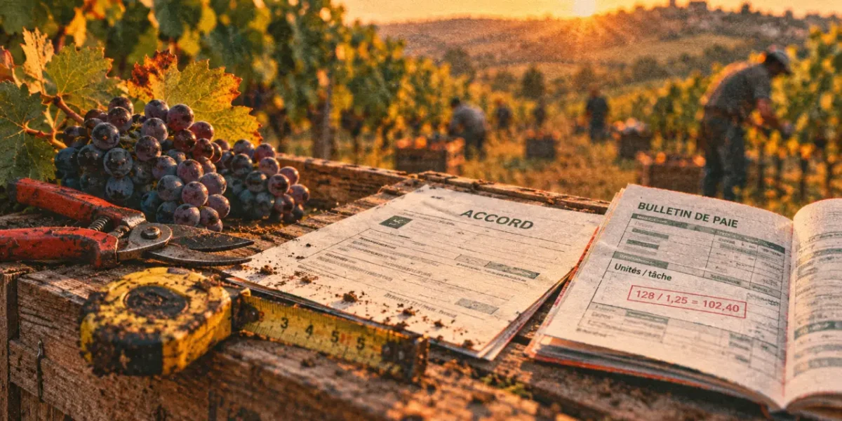 Contrat de travail à la tâche en viticulture : paie et unités de travail