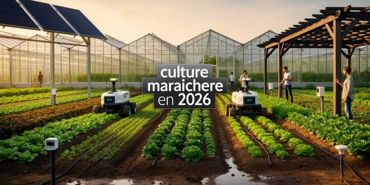 exploitation maraichere moderne 2026 serres robots panneaux solaires