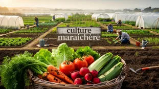 champ maraichere organise serres tunnel panier legumes