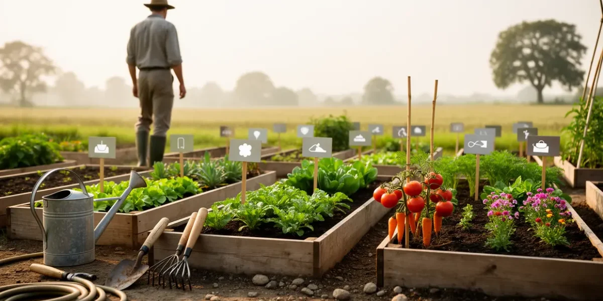 petit potager outils simples planches légumes culture maraichere