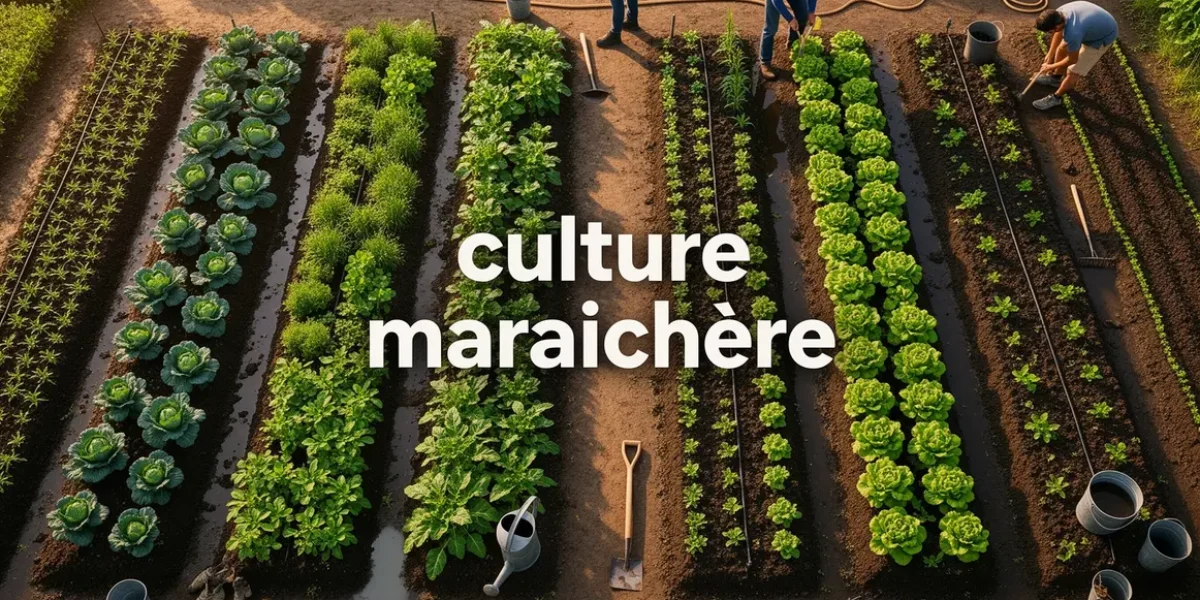 photo culture maraichere sur petite parcelle avec outils