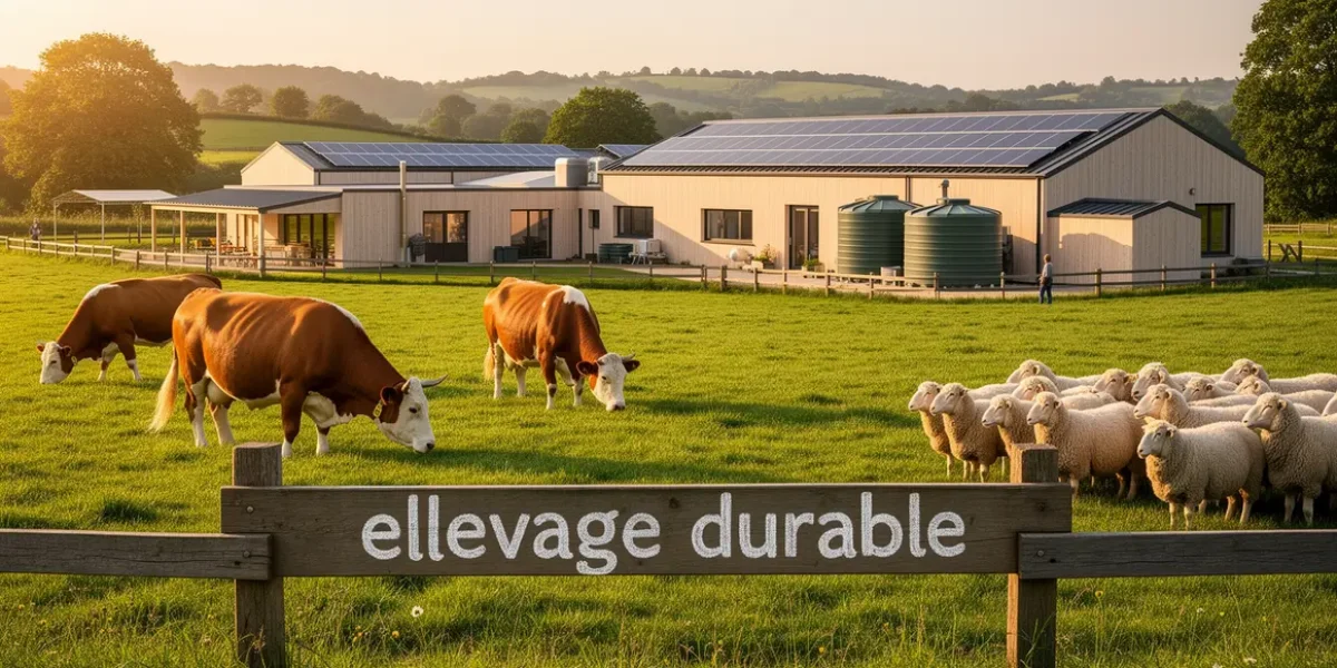 image elevage durable ferme moderne animaux pâturages