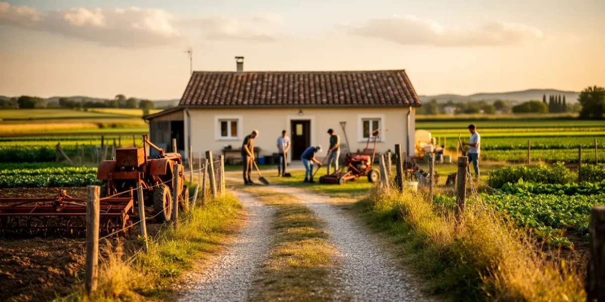 exploitation familiale ferme familiale champ maison personnes