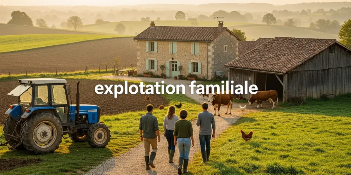 Vue ferme familiale exploitation familiale en France