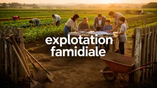 Exploitation familiale petit budget champs outils famille