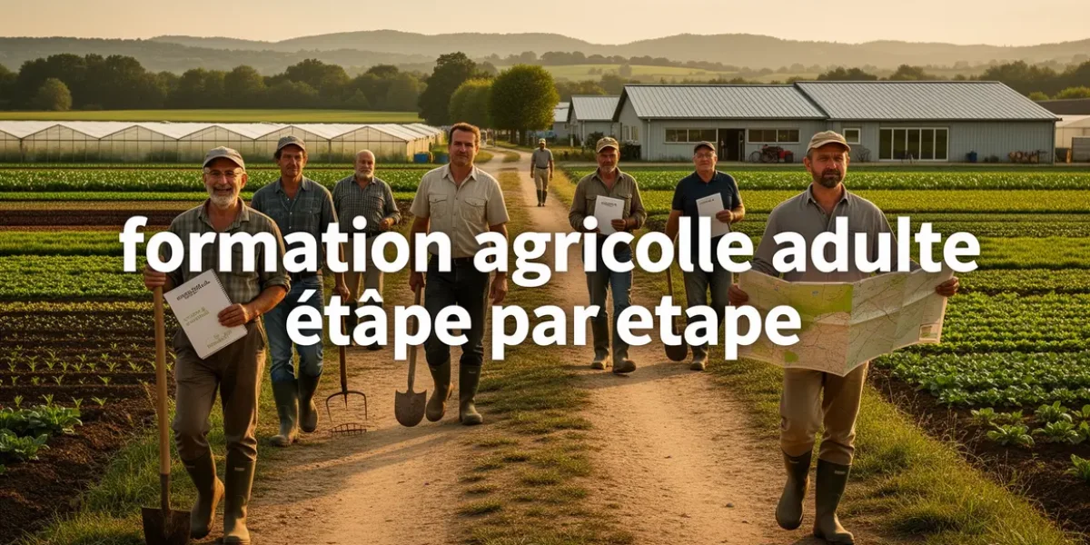 visuel chemin rural avec outils et texte formation agricole adulte