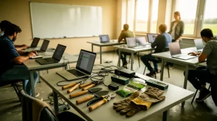 Vue salle formation agricole adulte tableau outils