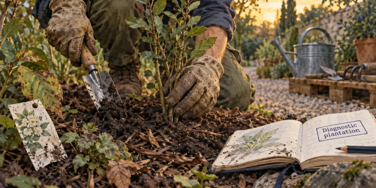 Formation paysagiste adulte : diagnostic plantation sur chantier