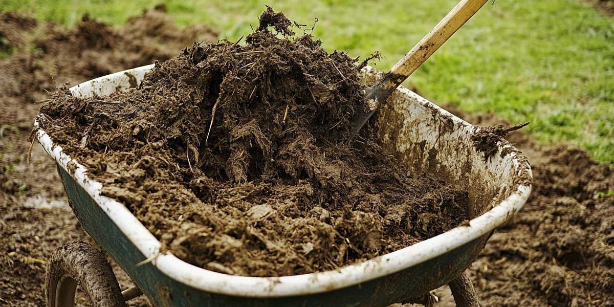 du fumier dans une brouette