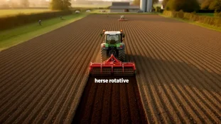 herse rotative champ travail agricole