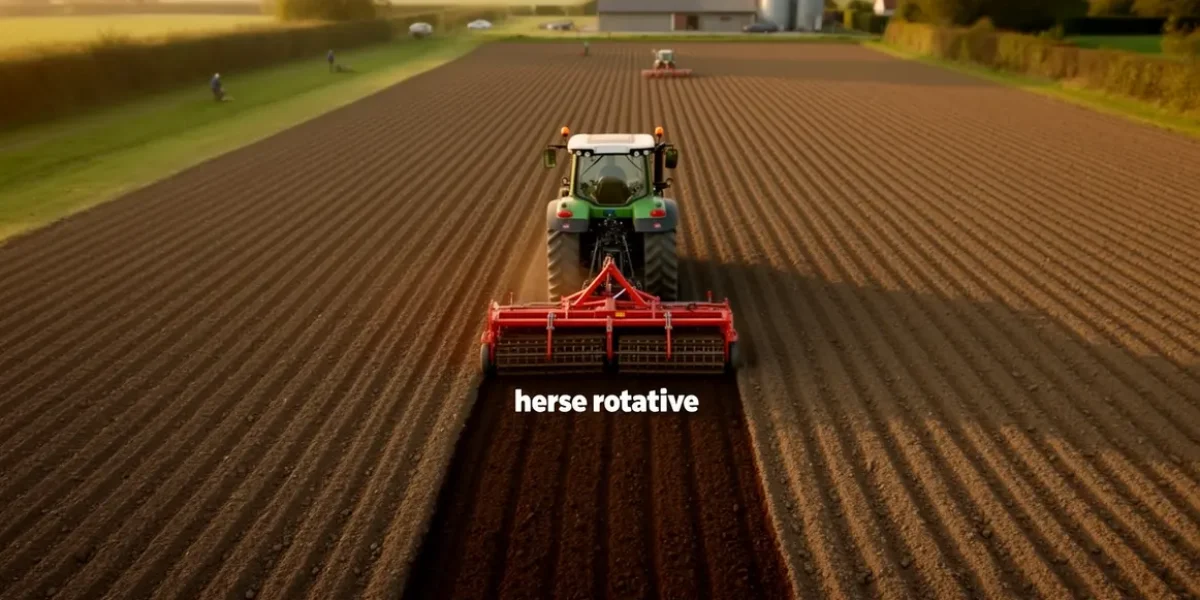 herse rotative champ travail agricole