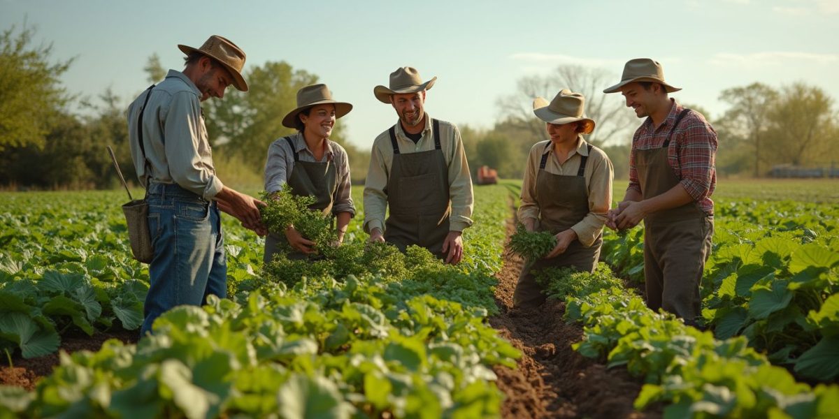 Étudiants en agriculture à l'école française