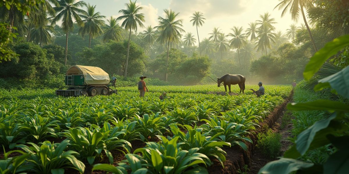 Étudiants travaillant dans une école d'agriculture française