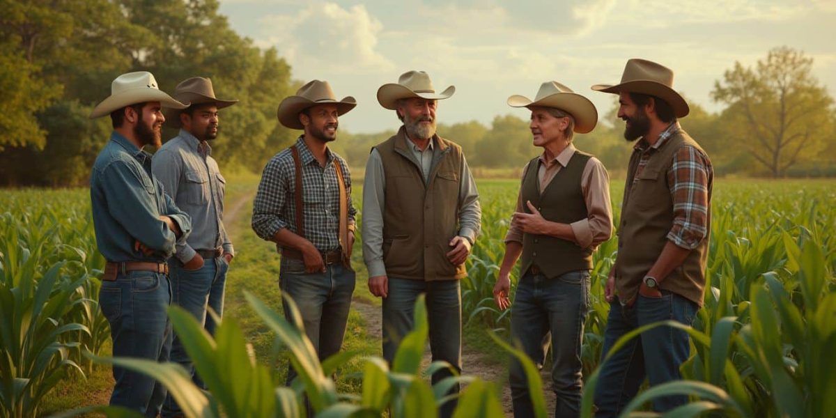 Etudiants en agriculture travaillant sur un terrain cultivé