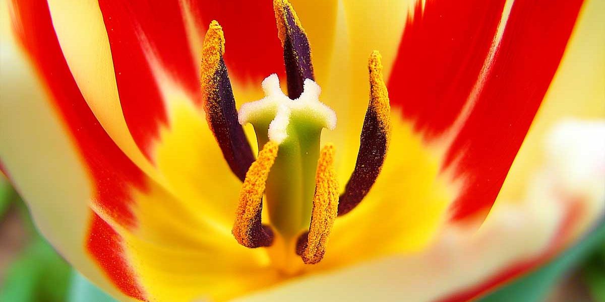 intérieur d'une tulipe en fleur
