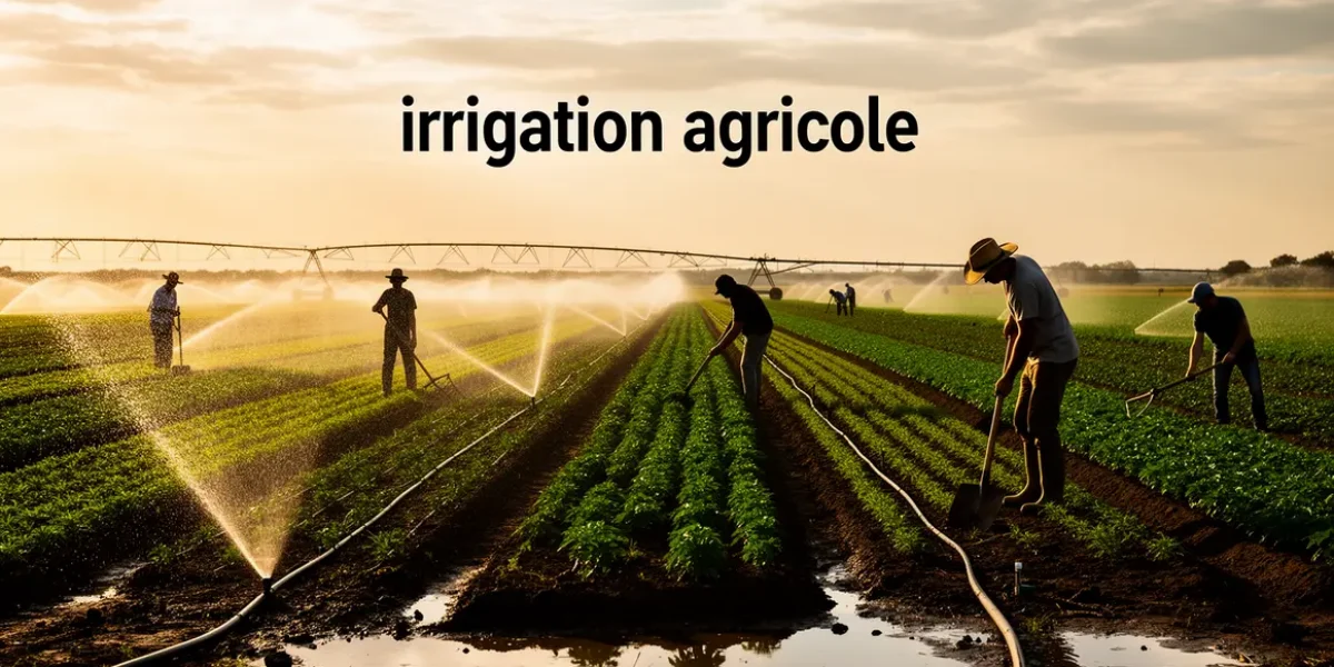champ photo-réaliste irrigation agricole