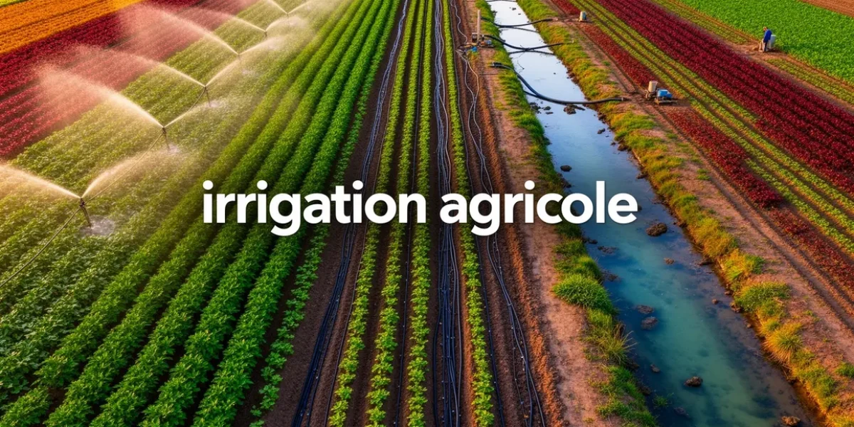 vue aérienne de parcelle agricole avec irrigation agricole