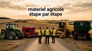 materiel agricole étap par étape sur ferme moderne