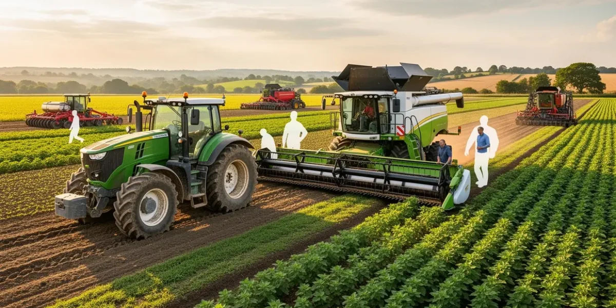 materiel agricole tracteur moissonneuse parcelle agriculteur