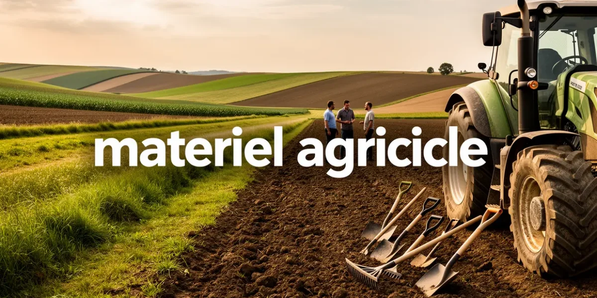 paysage materiel agricole avec tracteur outils manuels agriculteurs