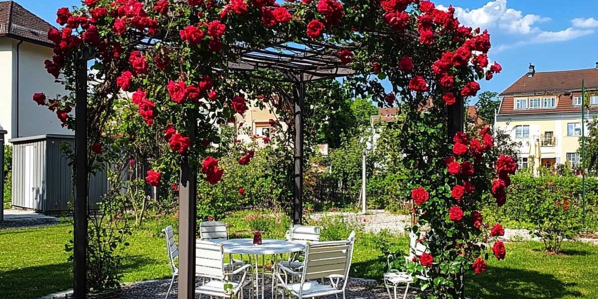 pergola roses