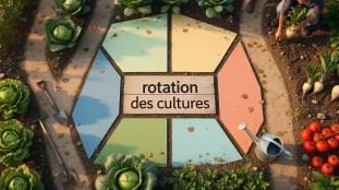 plan potager rotation des cultures vue réaliste