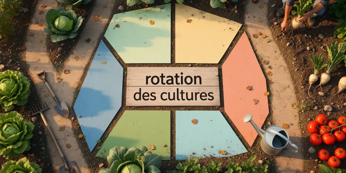 plan potager rotation des cultures vue réaliste