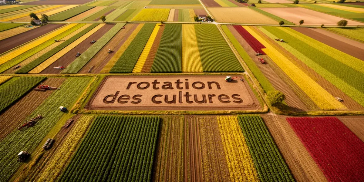Champ agricole vu du ciel rotation des cultures