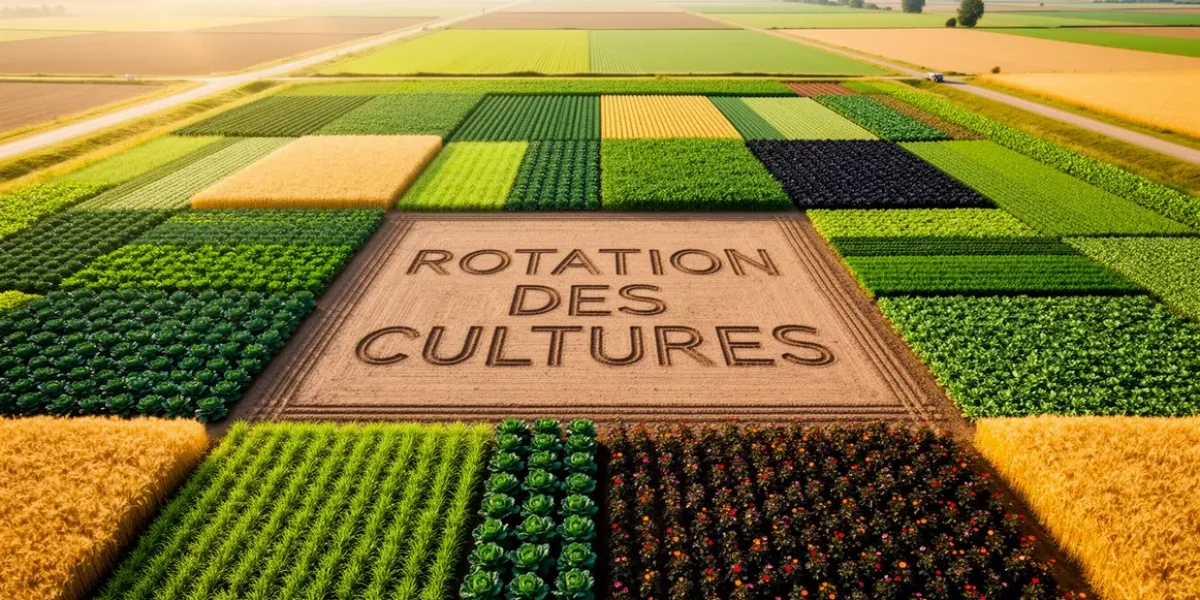 parcelles agricoles rotation des cultures vue du ciel